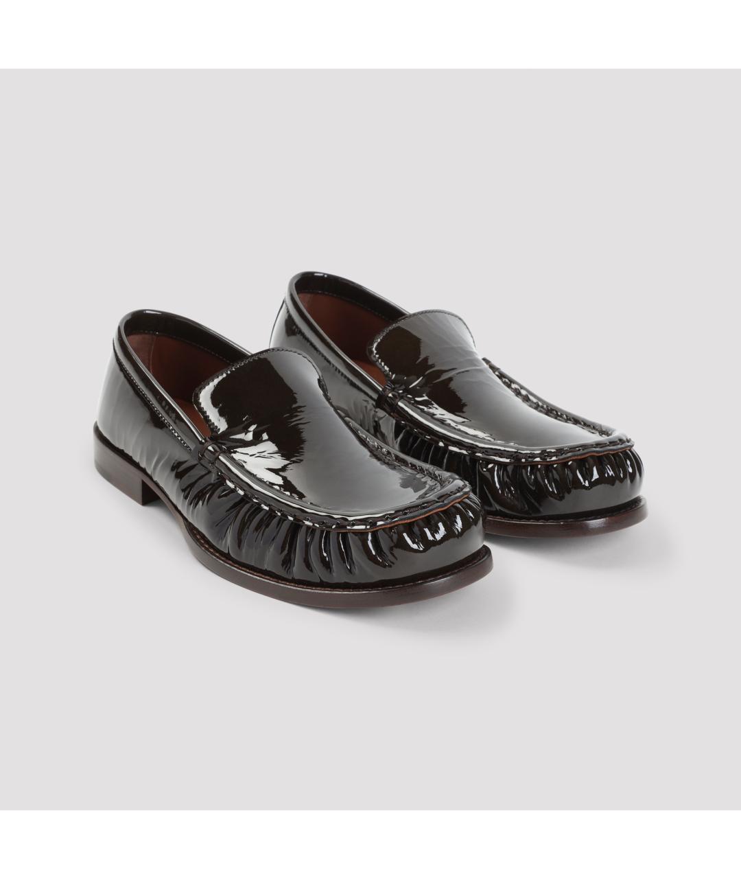 DRIES VAN NOTEN Зеленые лоферы из лакированной кожи, фото 4