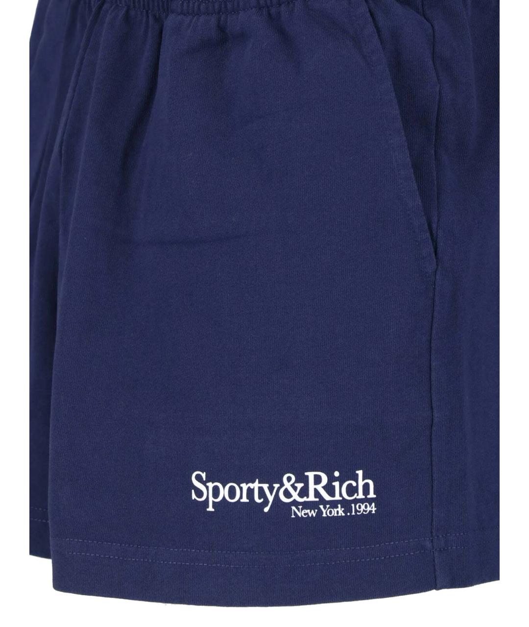 SPORTY AND RICH Синие хлопковые шорты, фото 3