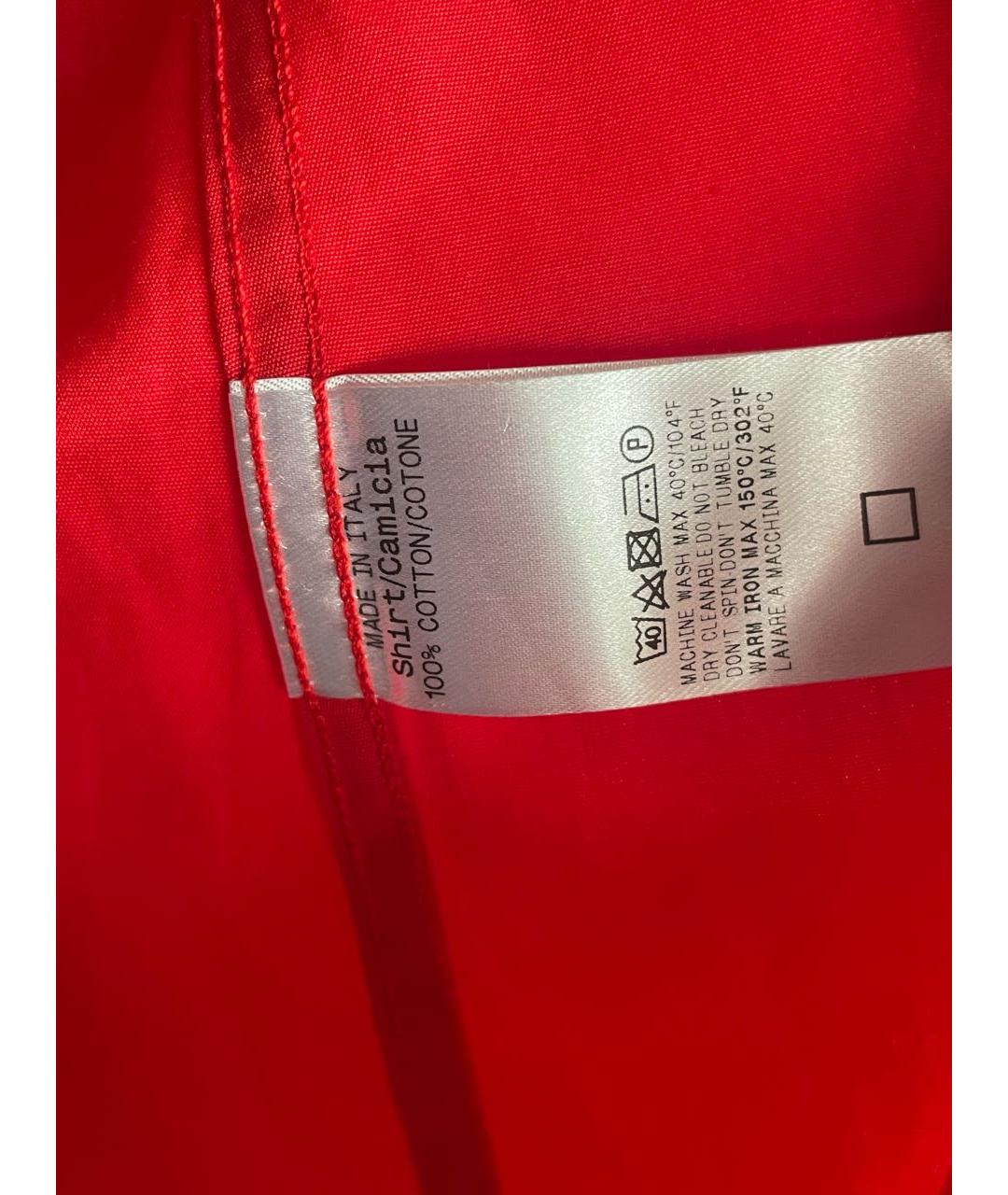 GUCCI Красная хлопковая кэжуал рубашка, фото 4