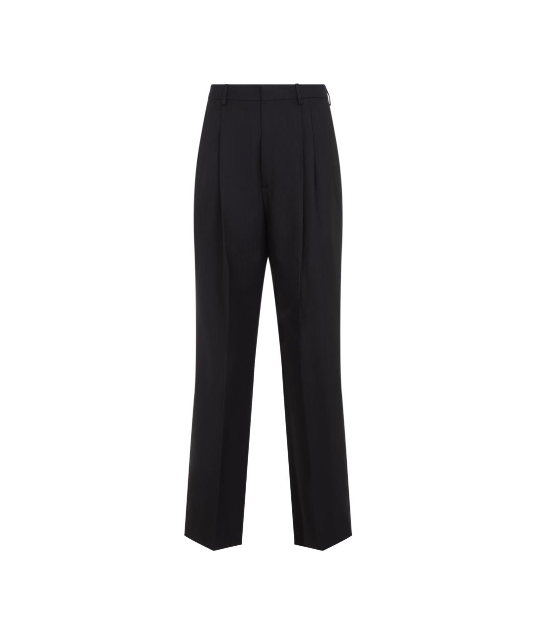 DRIES VAN NOTEN Коричневые шерстяные повседневные брюки, фото 1