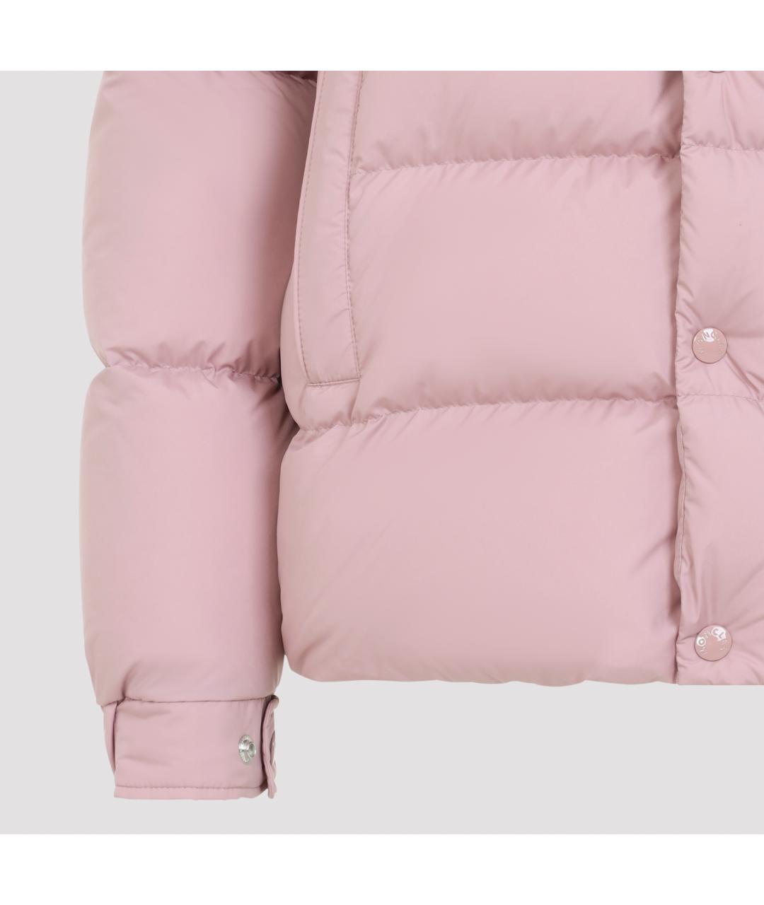 MONCLER Розовый полиэстеровый пуховик, фото 4