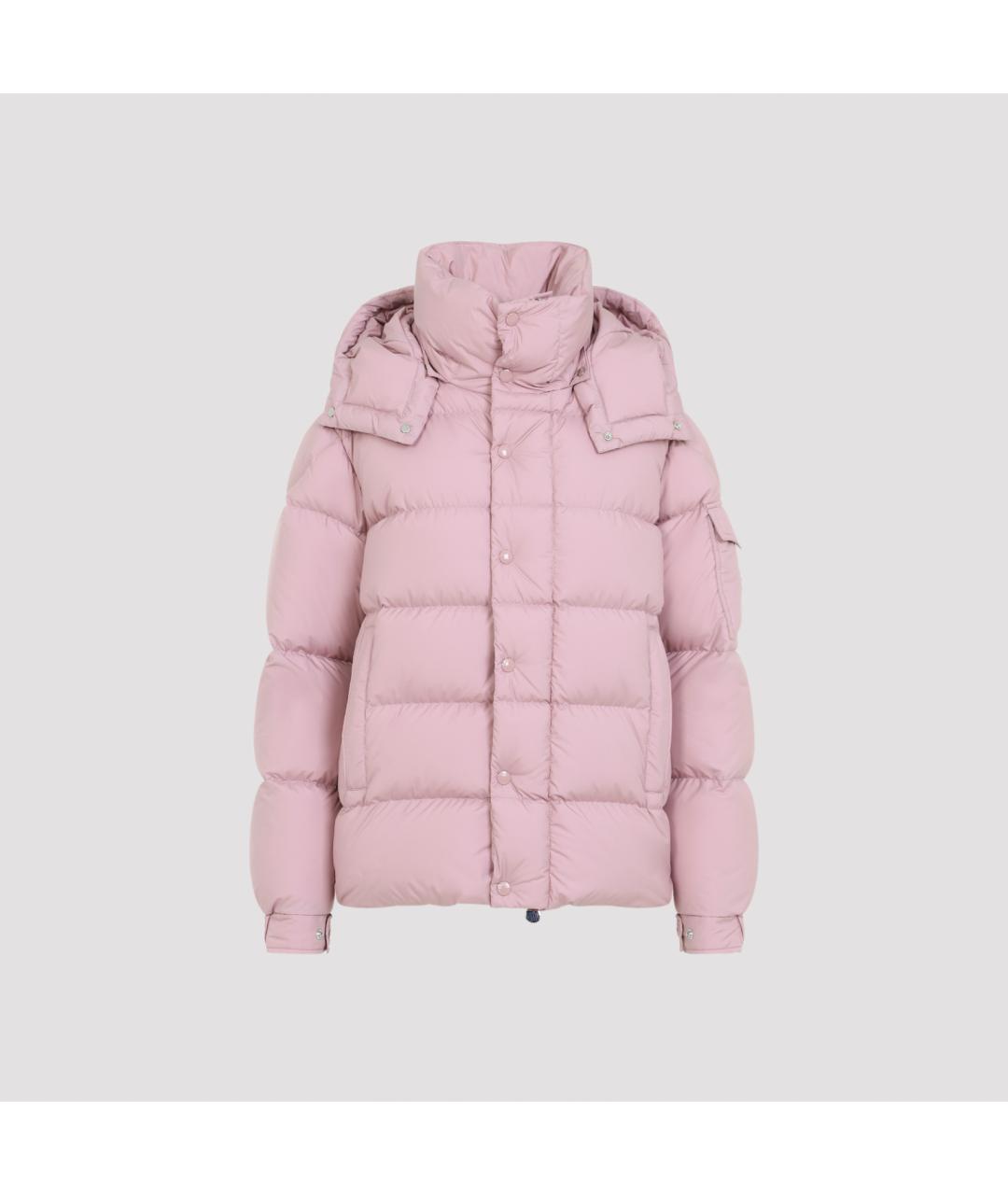 MONCLER Розовый полиэстеровый пуховик, фото 2