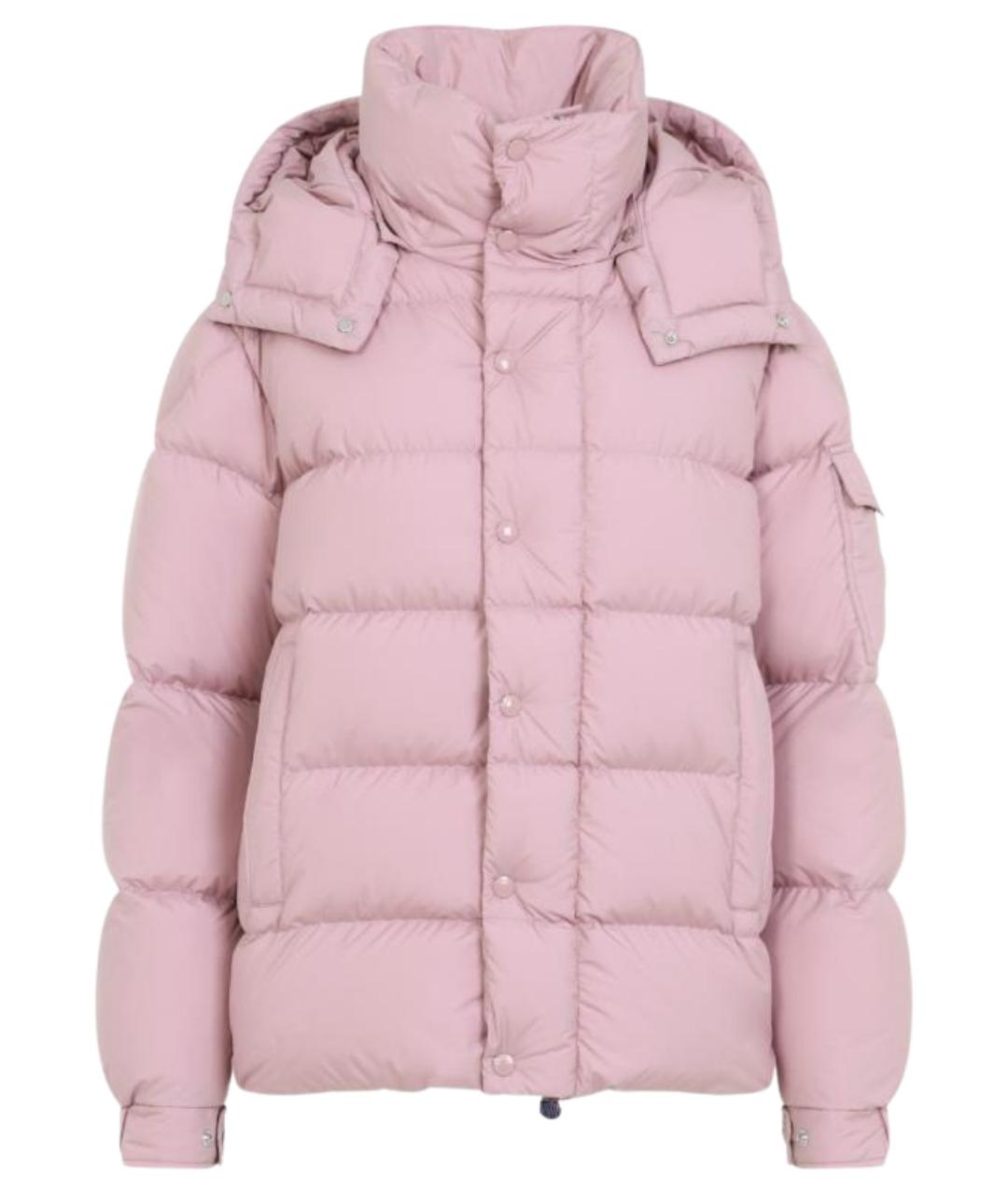 MONCLER Розовый полиэстеровый пуховик, фото 1
