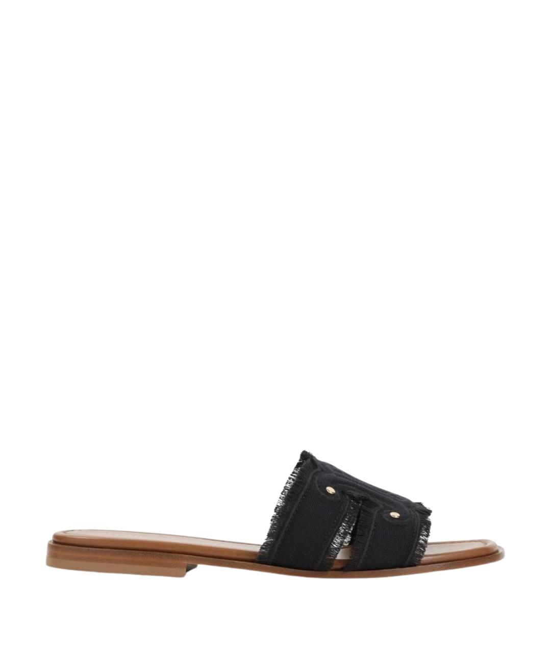 CELINE Черные текстильные мюли, фото 1