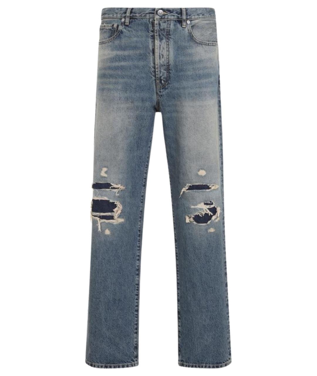 MAISON MARGIELA Синие хлопковые прямые джинсы, фото 1