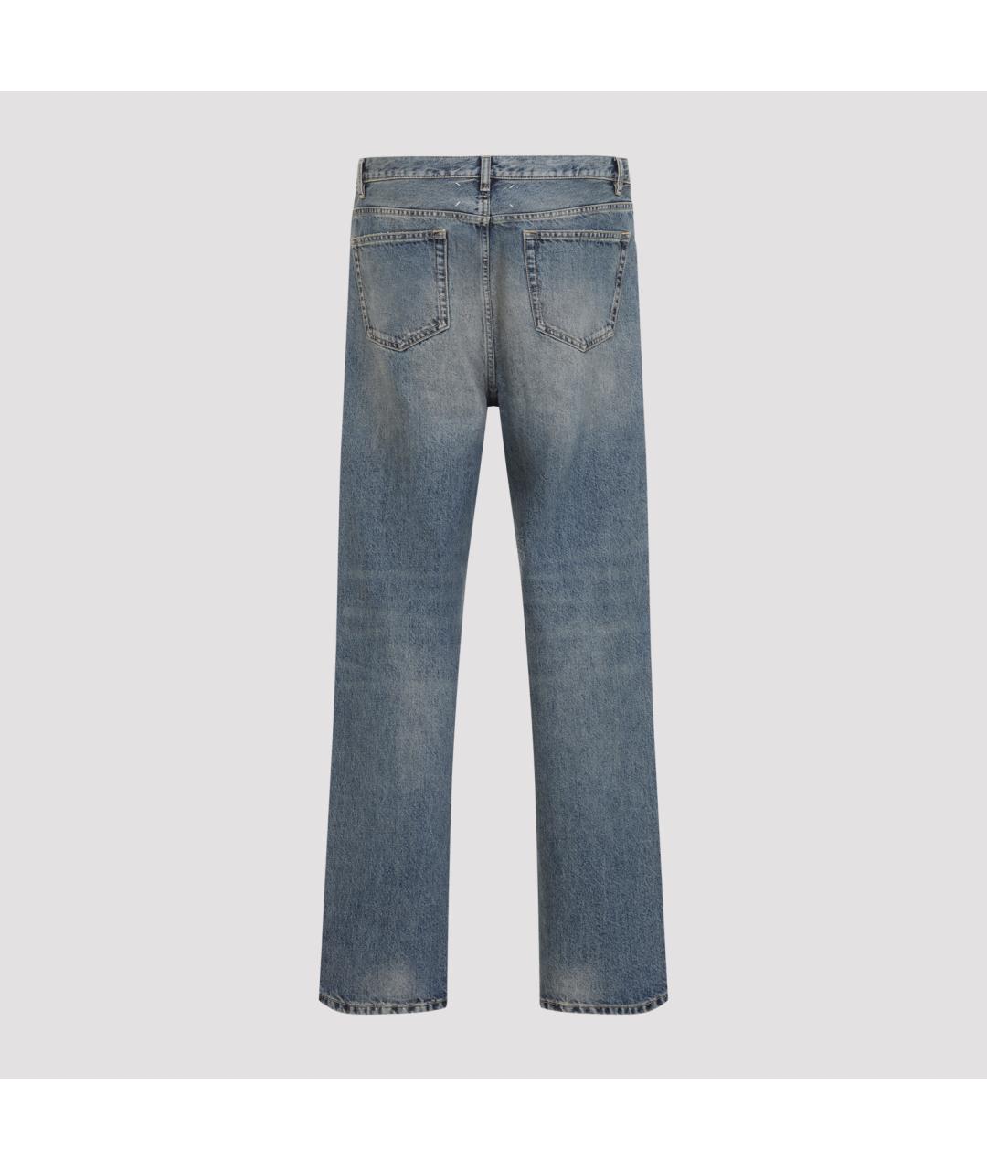 MAISON MARGIELA Синие хлопковые прямые джинсы, фото 3
