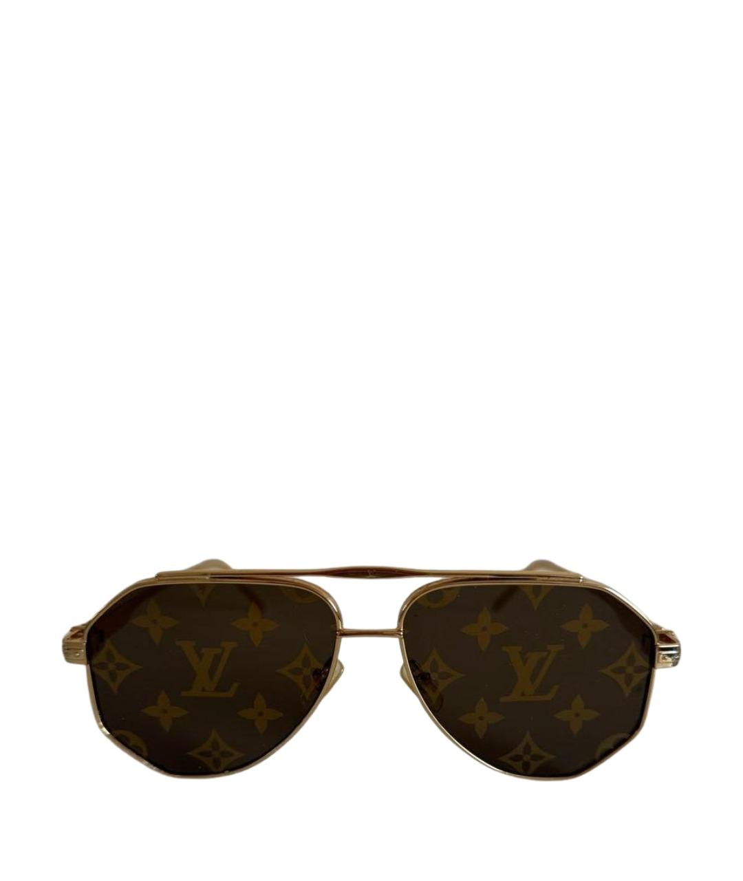 LOUIS VUITTON Золотые металлические солнцезащитные очки, фото 1