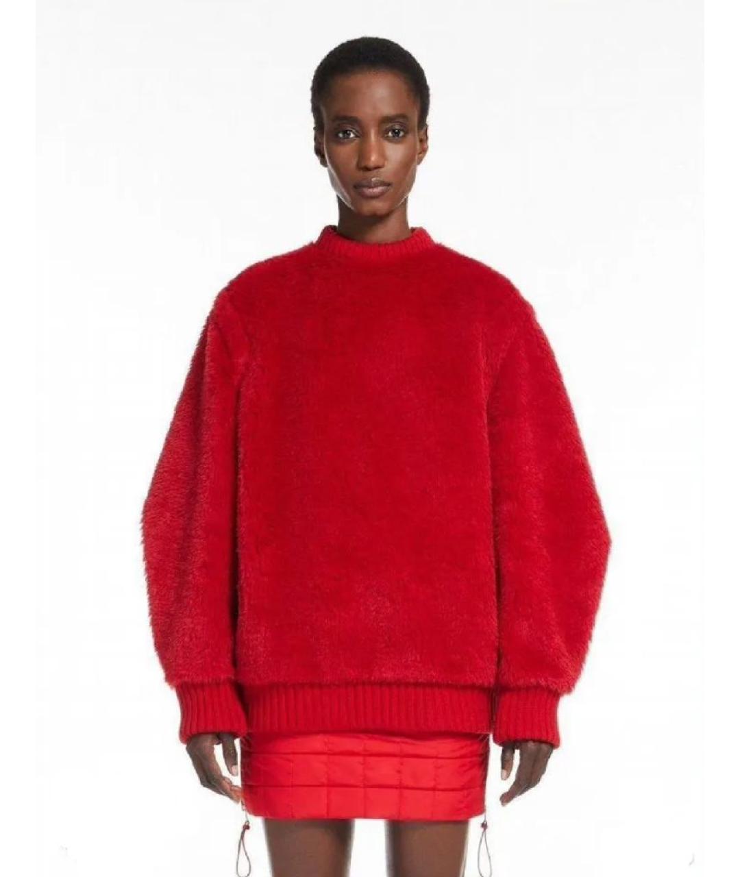 MAX MARA Красная шерстяная шуба, фото 2
