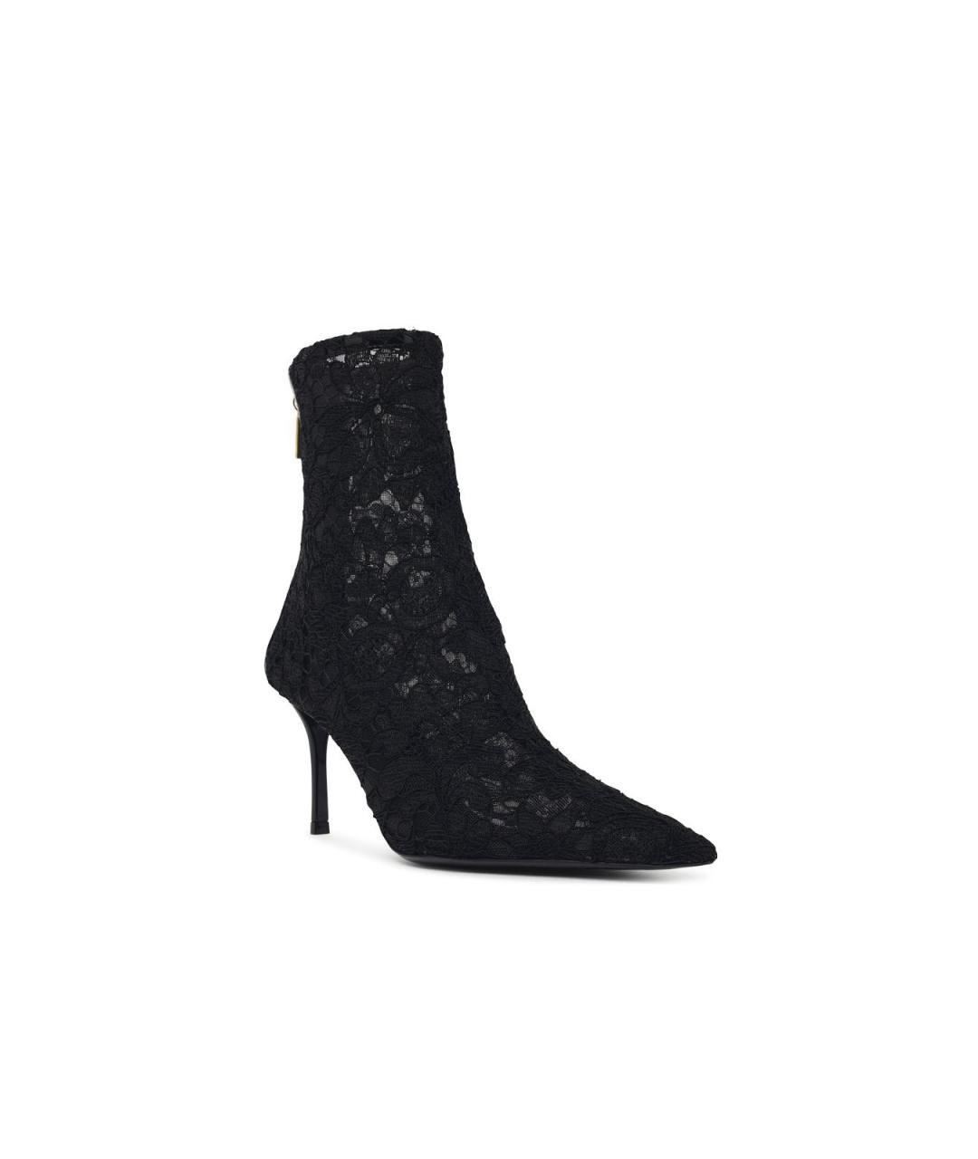DOLCE&GABBANA Черные текстильные ботильоны, фото 2