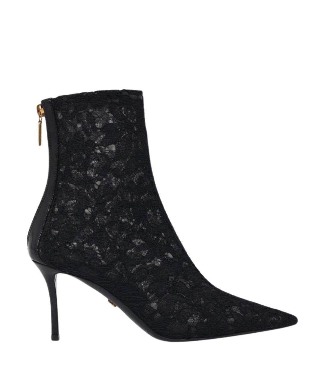DOLCE&GABBANA Черные текстильные ботильоны, фото 1