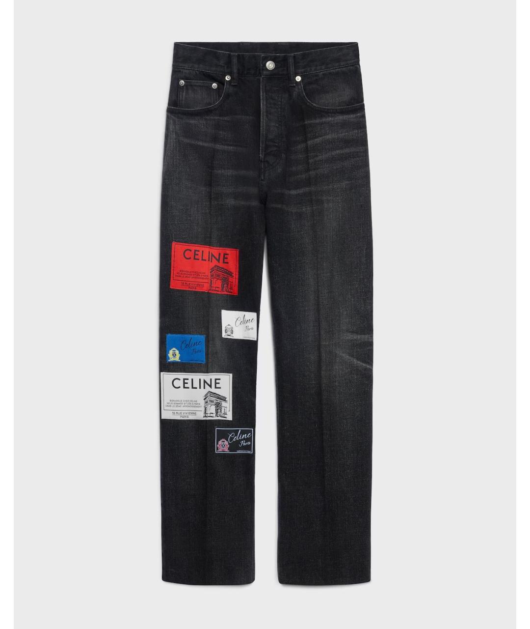 CELINE Черные хлопковые прямые джинсы, фото 4