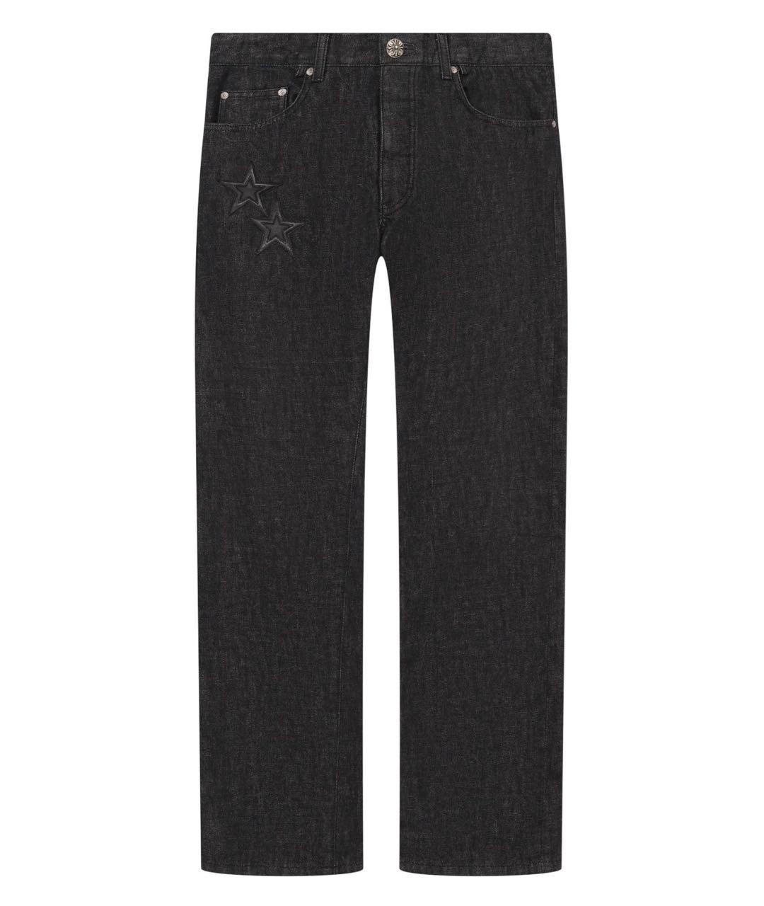 CHROME HEARTS Черные хлопковые прямые джинсы, фото 1