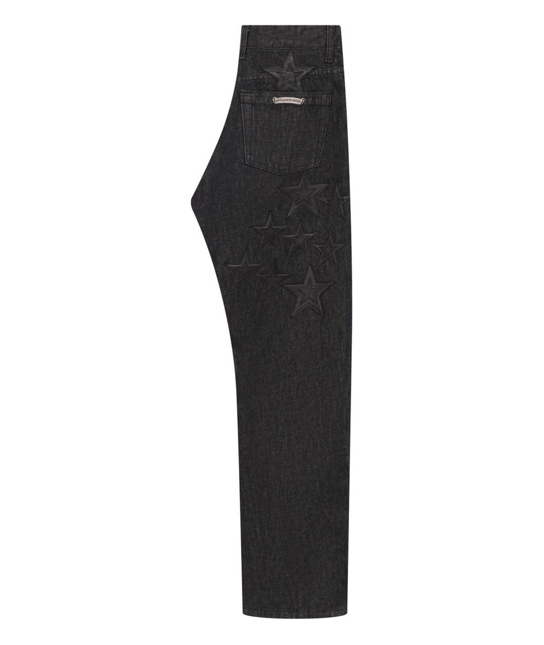 CHROME HEARTS Черные хлопковые прямые джинсы, фото 3