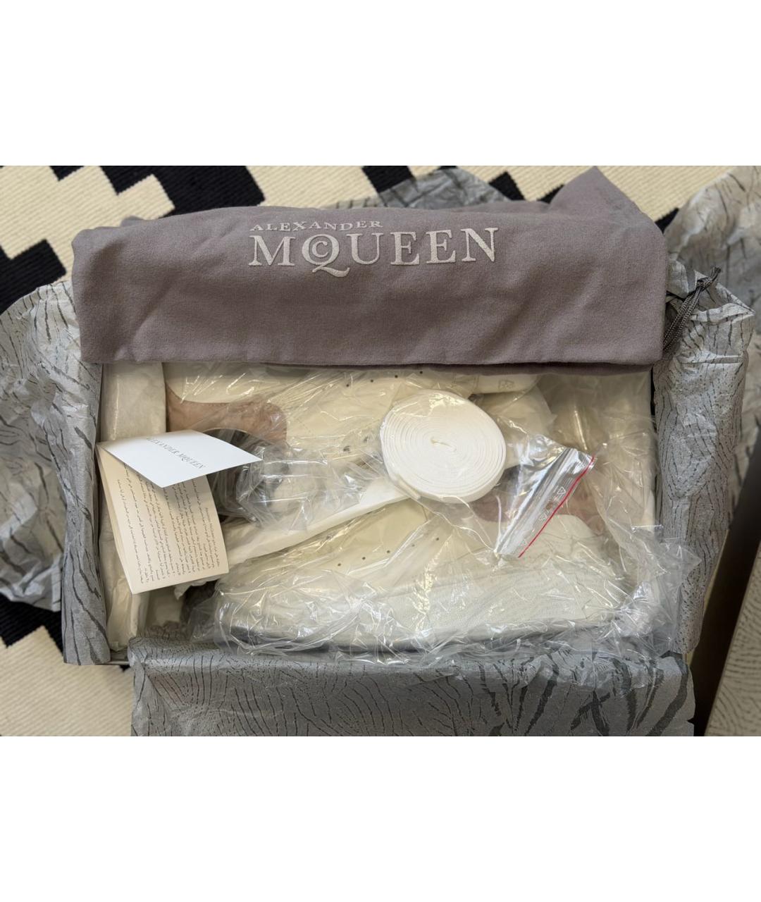ALEXANDER MCQUEEN Белые кожаные кеды, фото 5