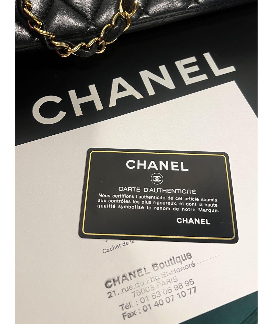CHANEL Черная кожаная сумка через плечо, фото 5