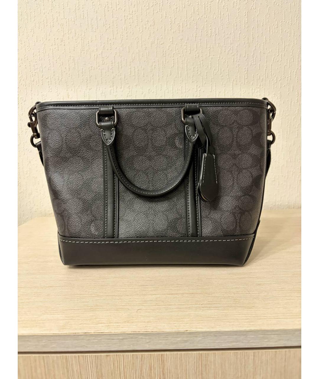 COACH Серая поясная сумка из канвы, фото 10