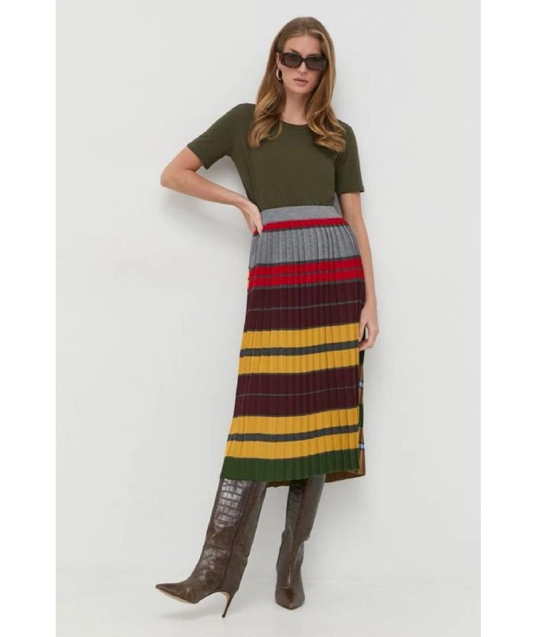MAX MARA Мульти шерстяная юбка миди, фото 3