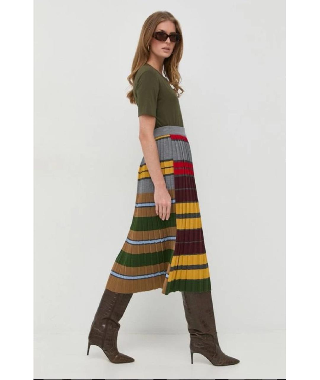 MAX MARA Мульти шерстяная юбка миди, фото 2