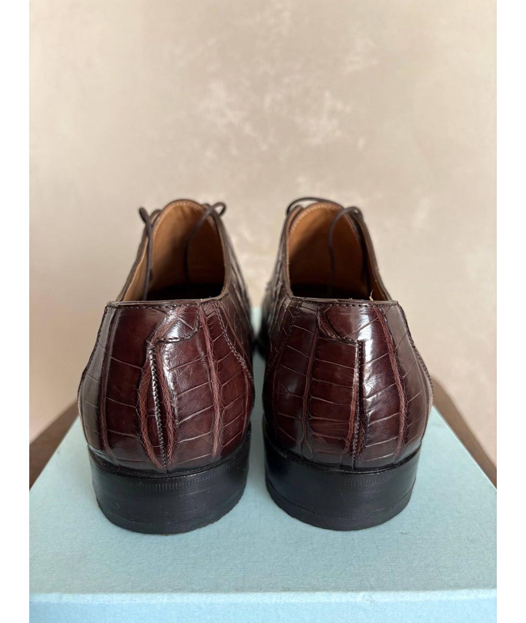JIL SANDER Коричневые туфли из кожи крокодила, фото 4