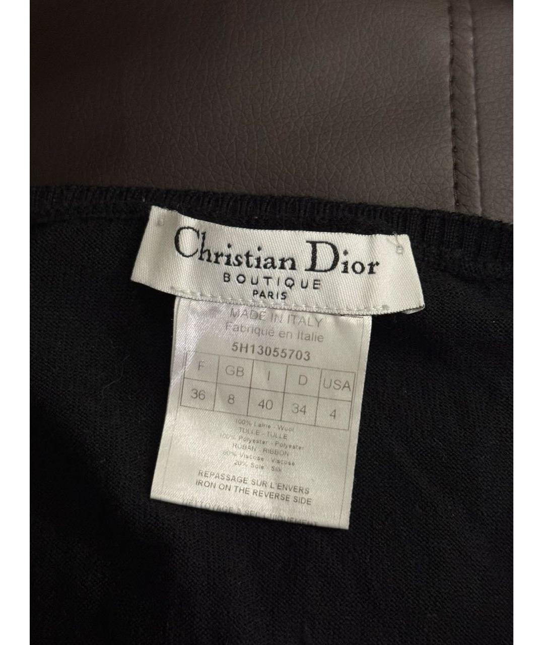 CHRISTIAN DIOR Черный шерстяной джемпер / свитер, фото 3