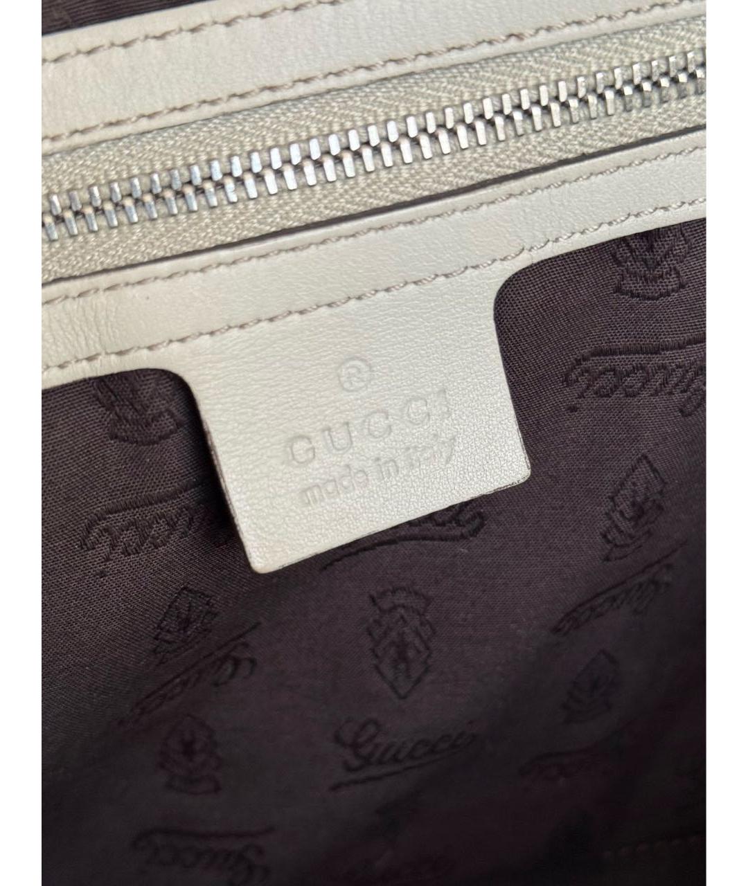 GUCCI Бежевая кожаная сумка тоут, фото 4