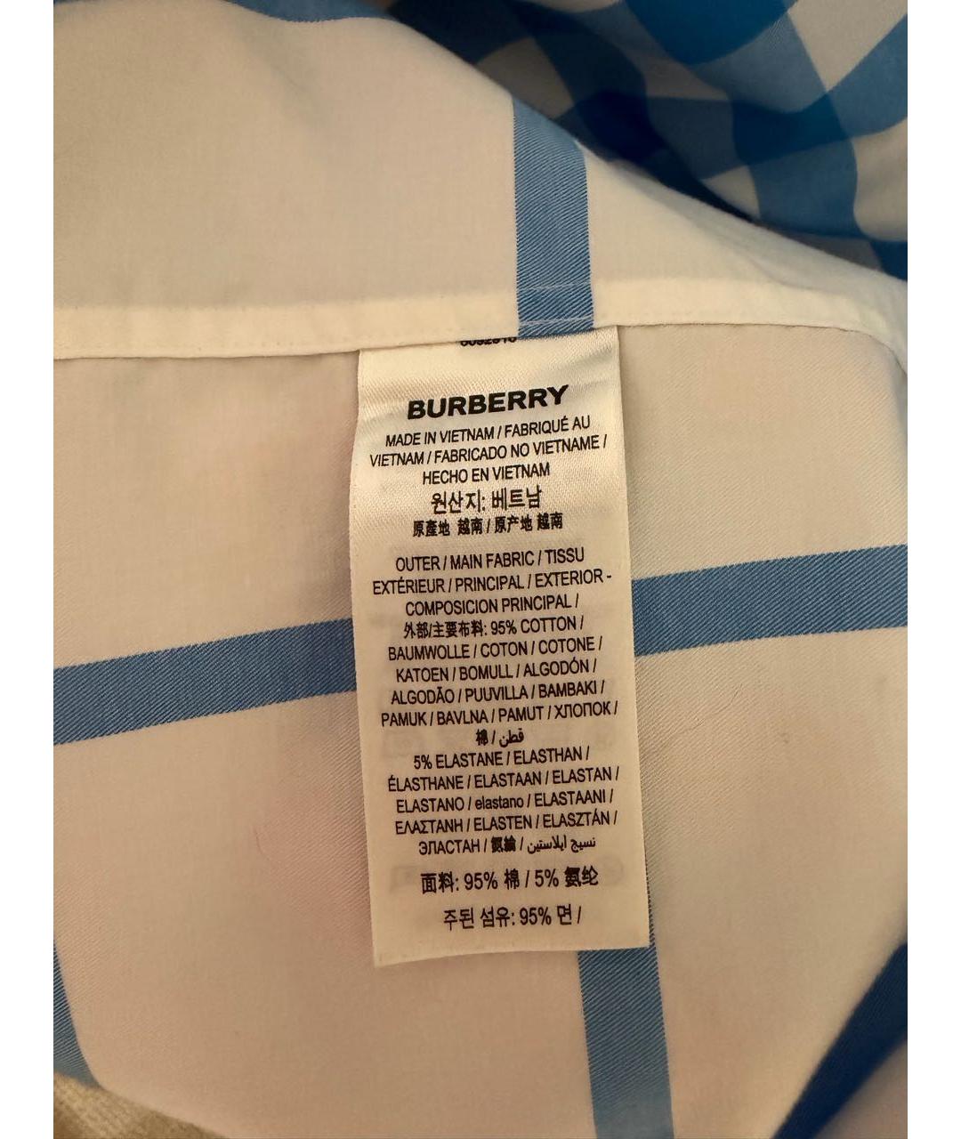 BURBERRY Синяя хлопковая кэжуал рубашка, фото 6