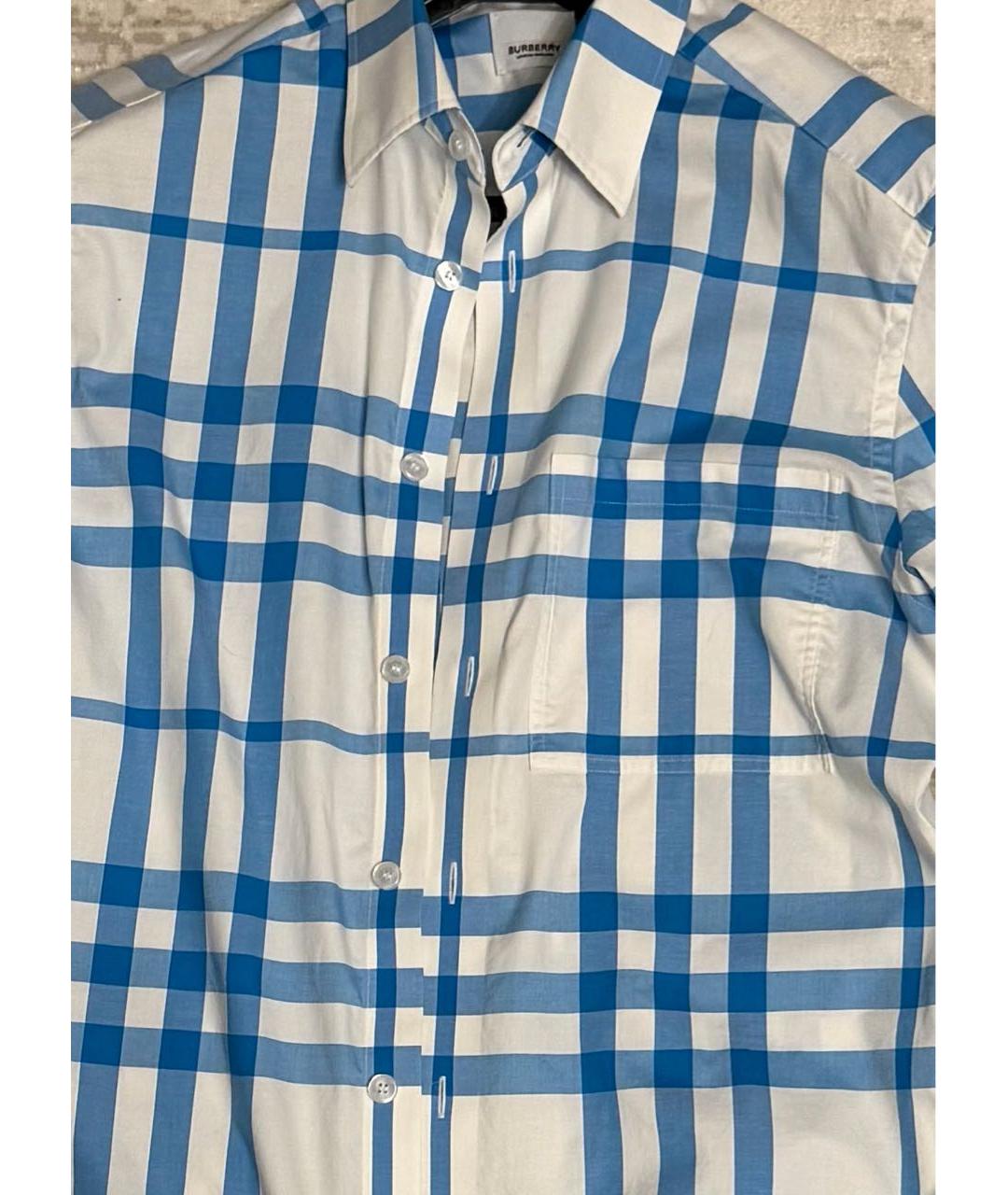 BURBERRY Синяя хлопковая кэжуал рубашка, фото 3