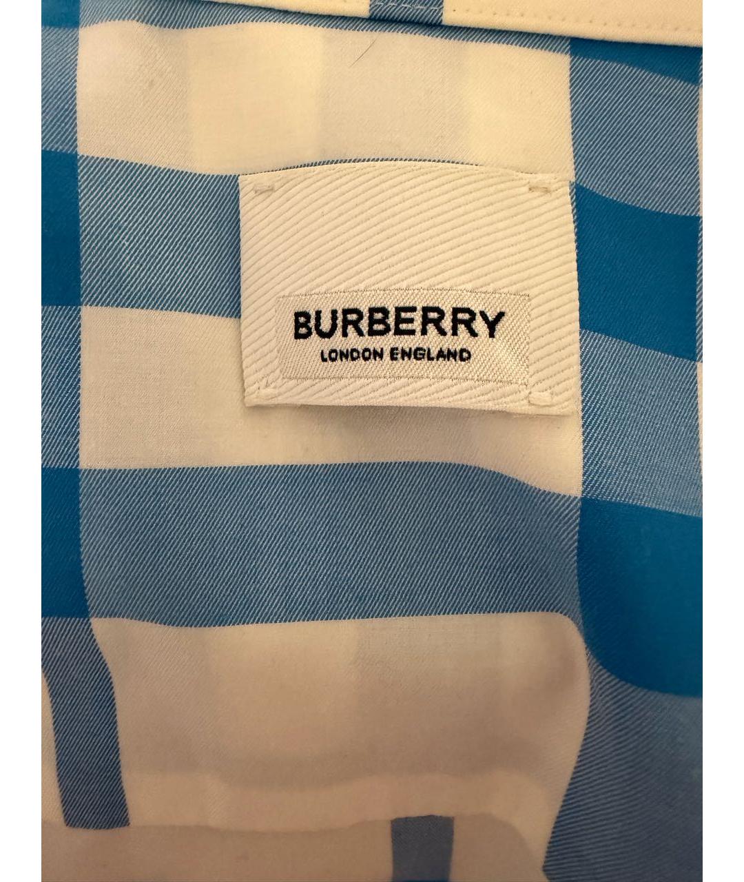 BURBERRY Синяя хлопковая кэжуал рубашка, фото 4