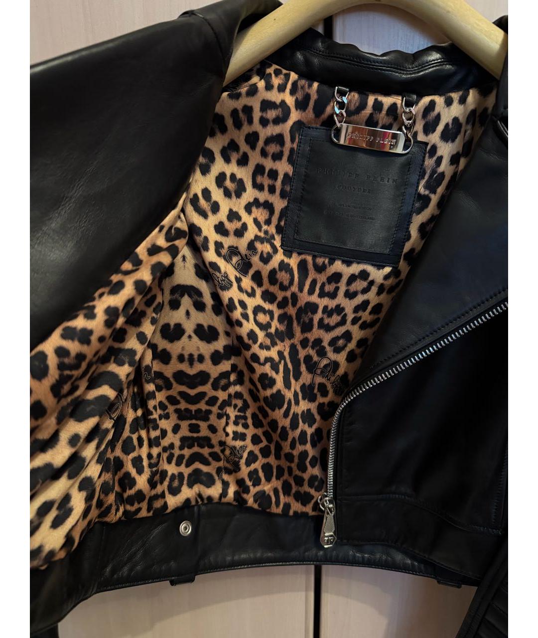 PHILIPP PLEIN Черная кожаная куртка, фото 3
