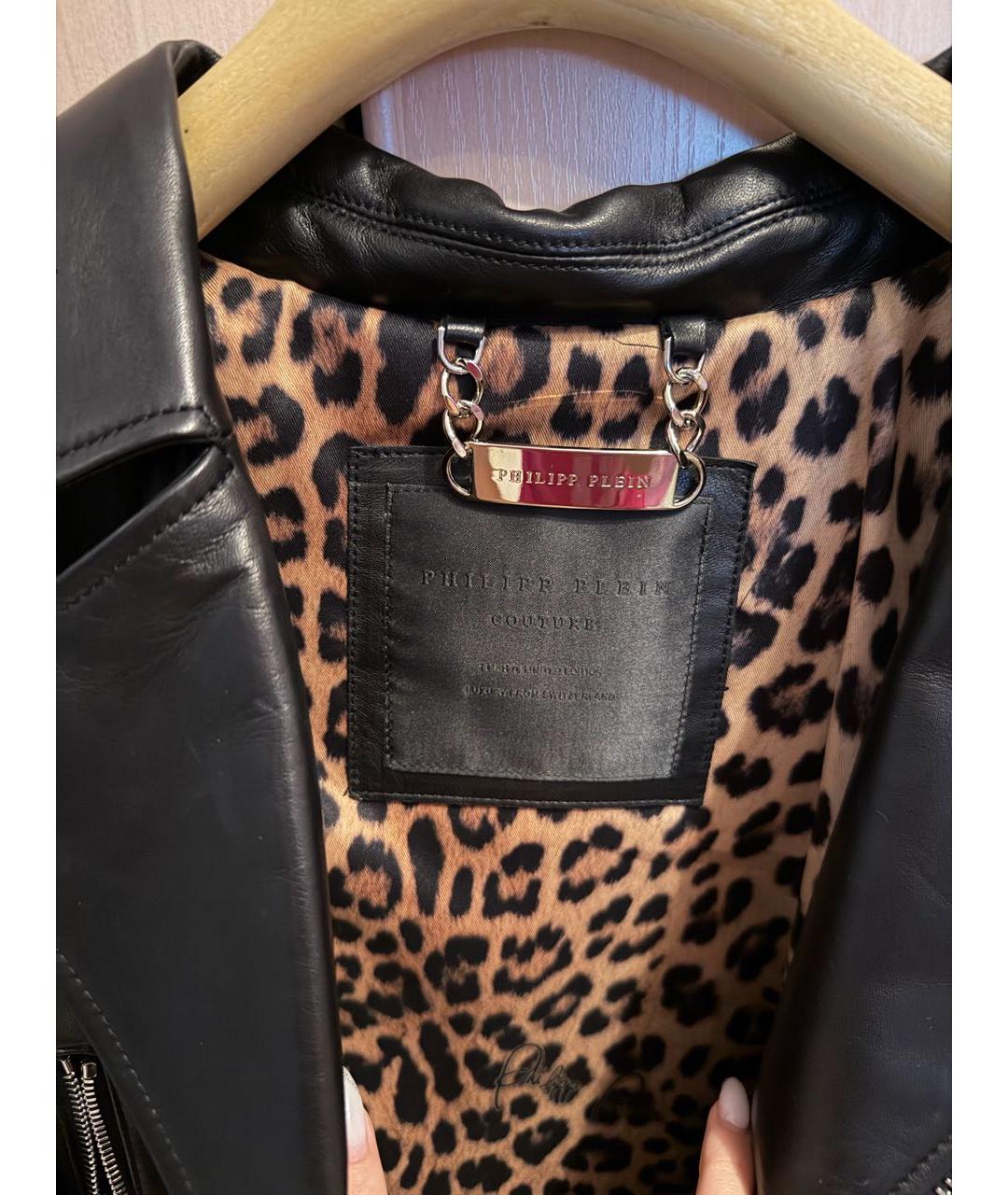 PHILIPP PLEIN Черная кожаная куртка, фото 4