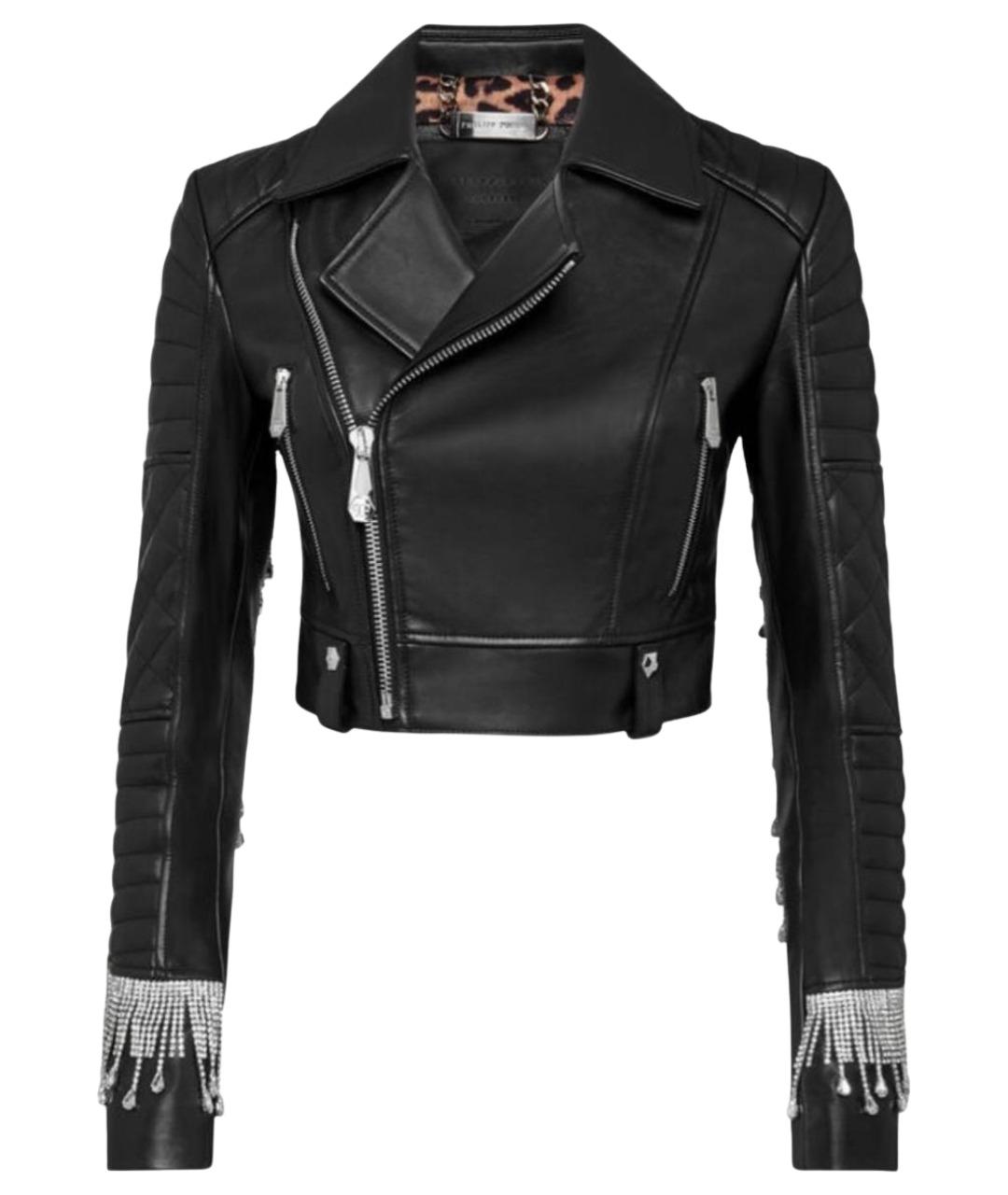 PHILIPP PLEIN Черная кожаная куртка, фото 1