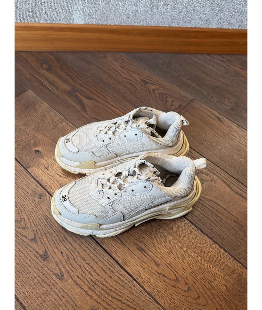 BALENCIAGA Бежевые кеды, фото 4