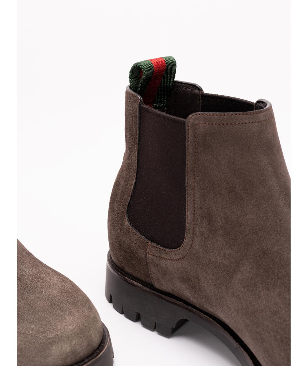GUCCI Коричневые замшевые высокие ботинки, фото 5