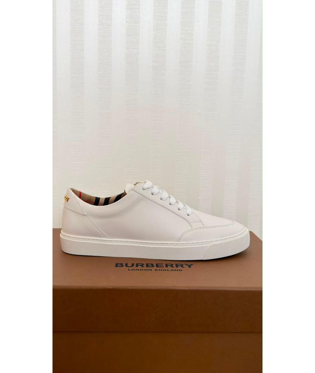 BURBERRY Белые кожаные кеды, фото 6