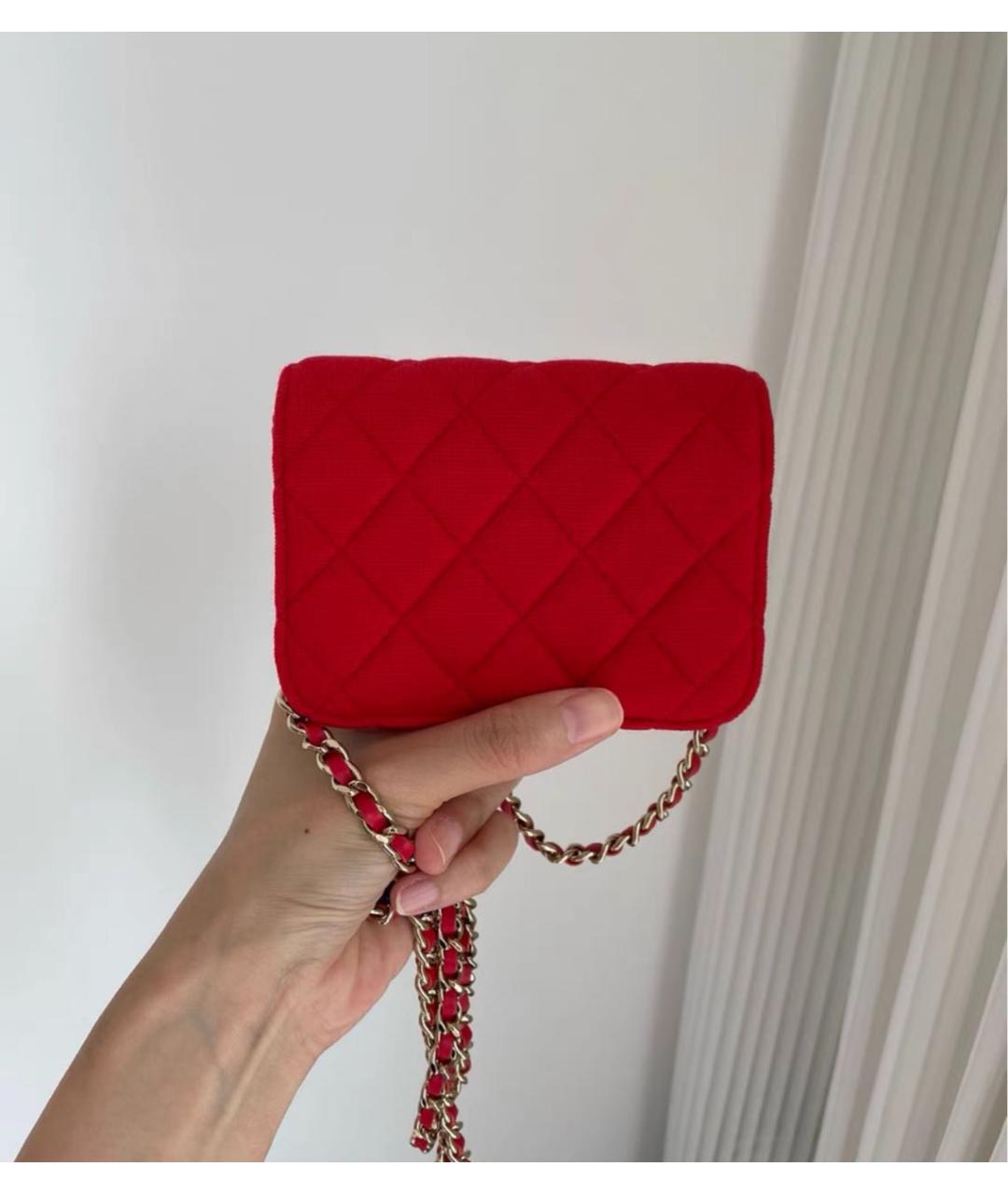 CHANEL Красная сумка через плечо, фото 3