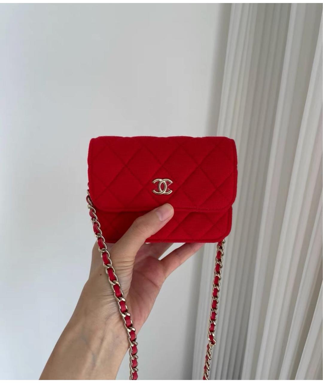 CHANEL Красная сумка через плечо, фото 9