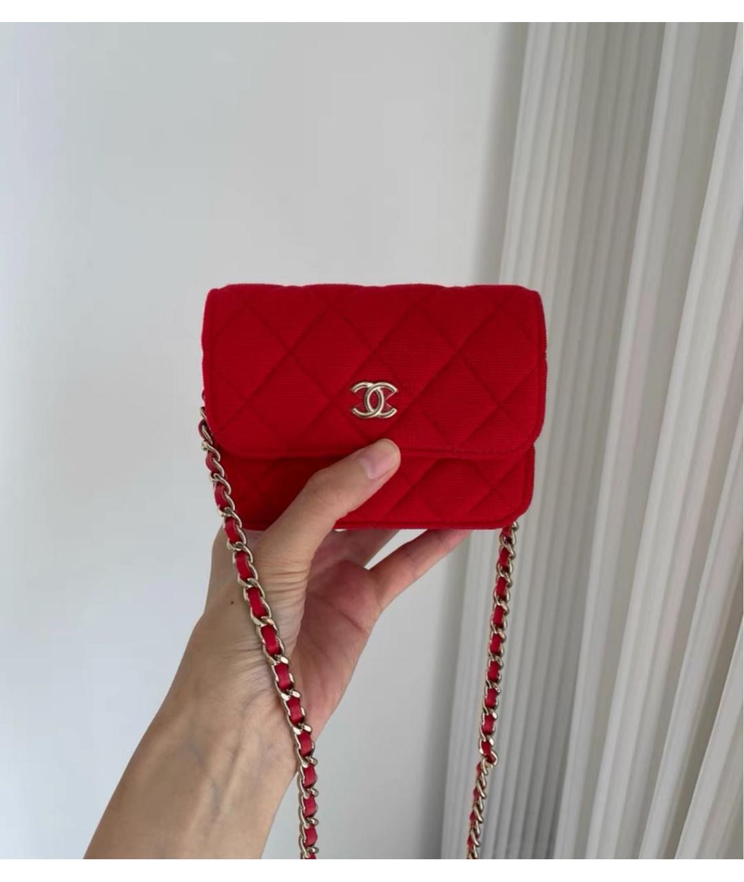 CHANEL Красная сумка через плечо, фото 2