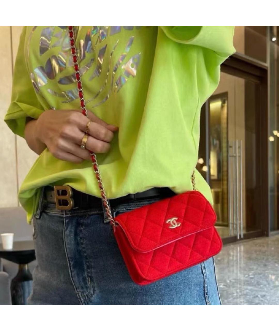 CHANEL Красная сумка через плечо, фото 8