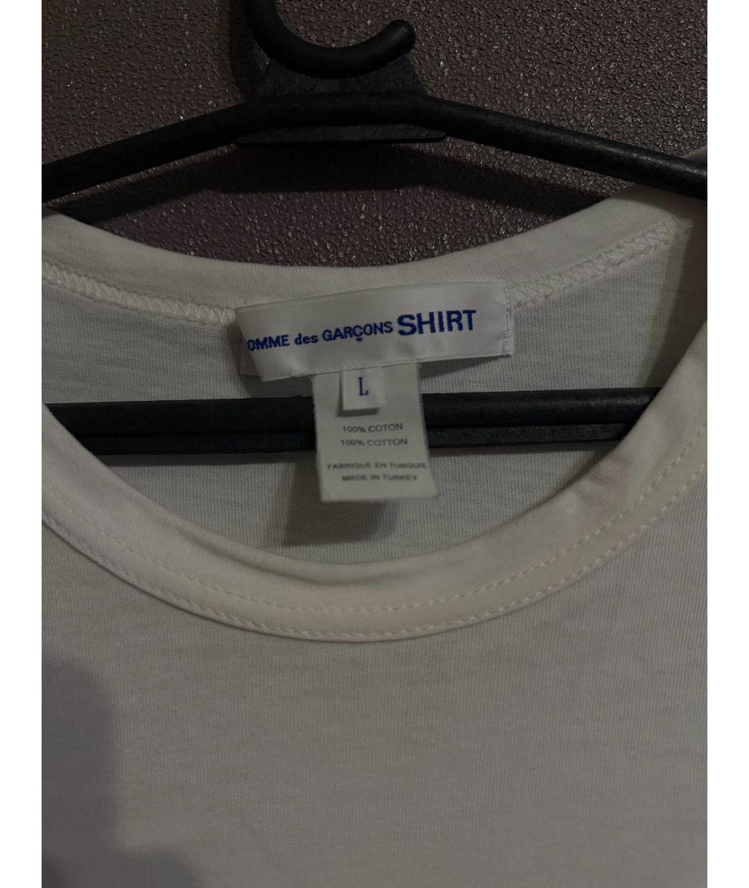 COMME DES GARÇONS SHIRT Белая хлопковая футболка, фото 3
