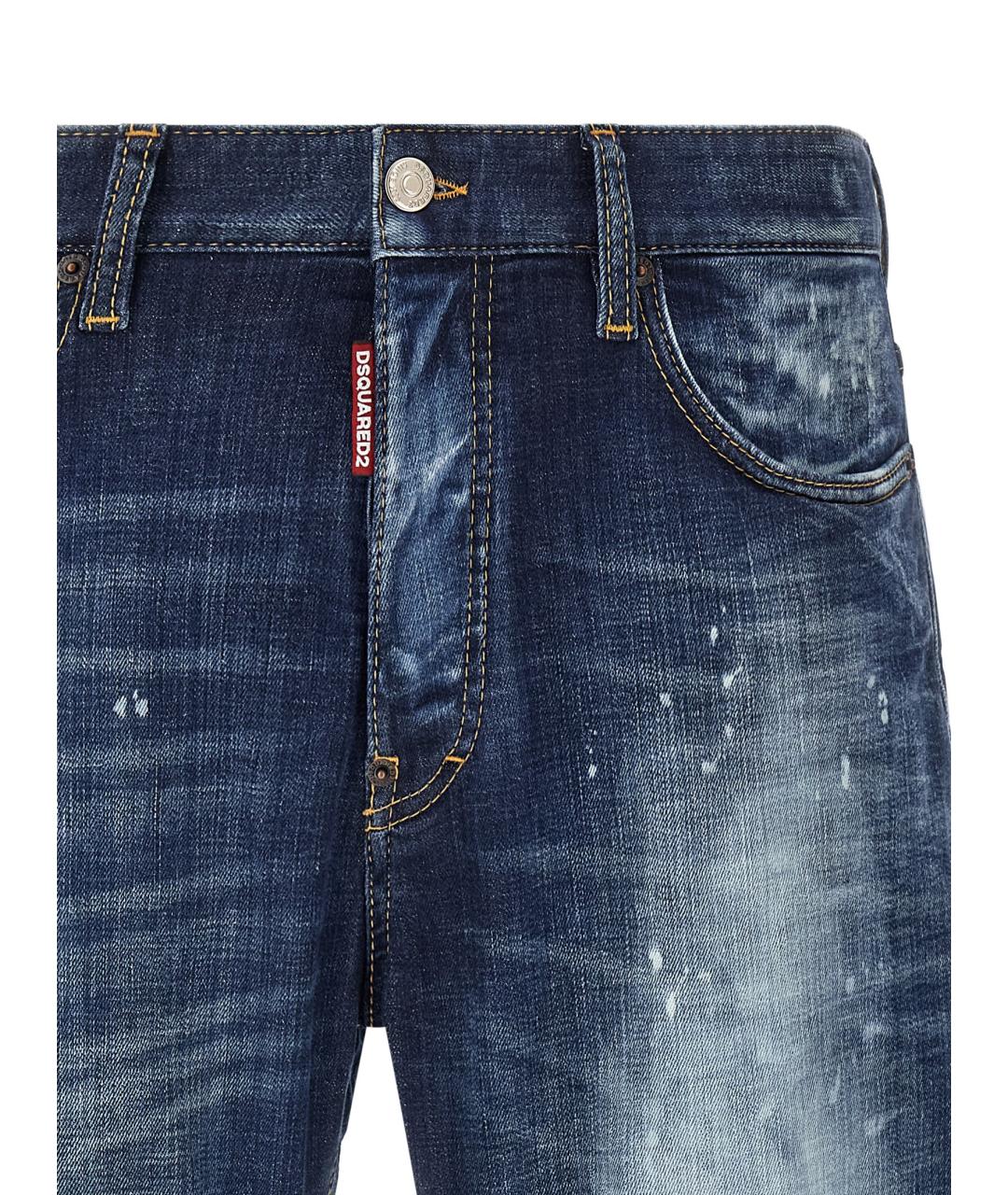 DSQUARED2 Синие хлопко-эластановые джинсы скинни, фото 3