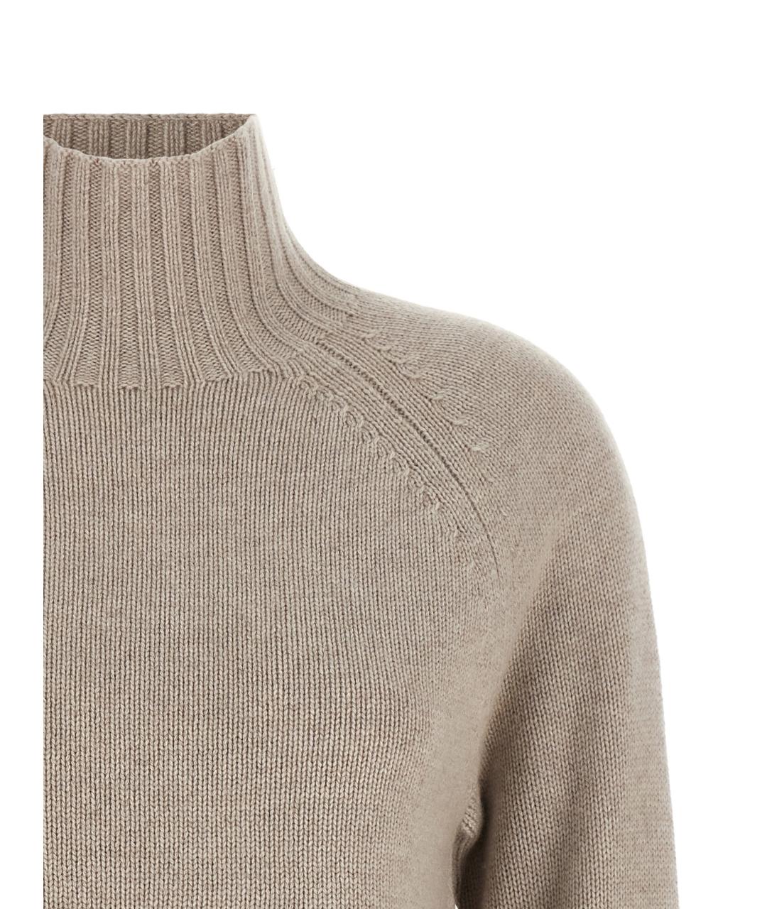 'S MAX MARA Бежевый шерстяной джемпер / свитер, фото 3
