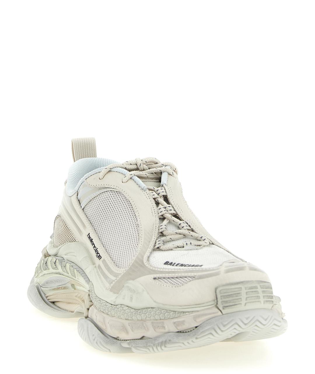 BALENCIAGA Белые текстильные низкие кроссовки / кеды, фото 2