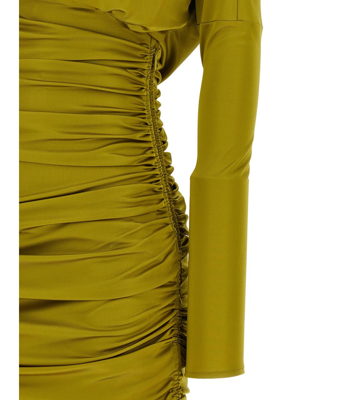 BALMAIN Зеленое вискозное коктейльное платье, фото 4