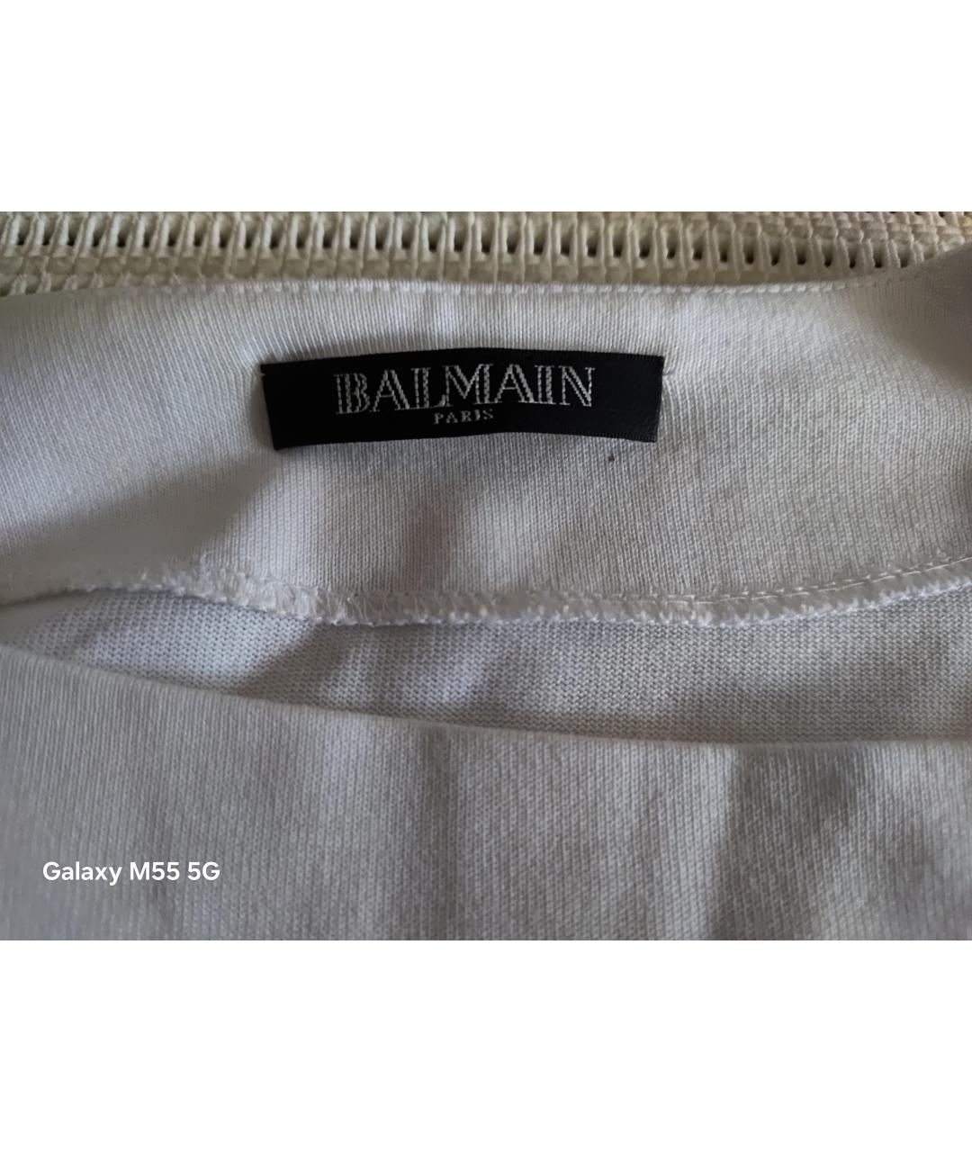 BALMAIN Белая хлопко-эластановая блузы, фото 4