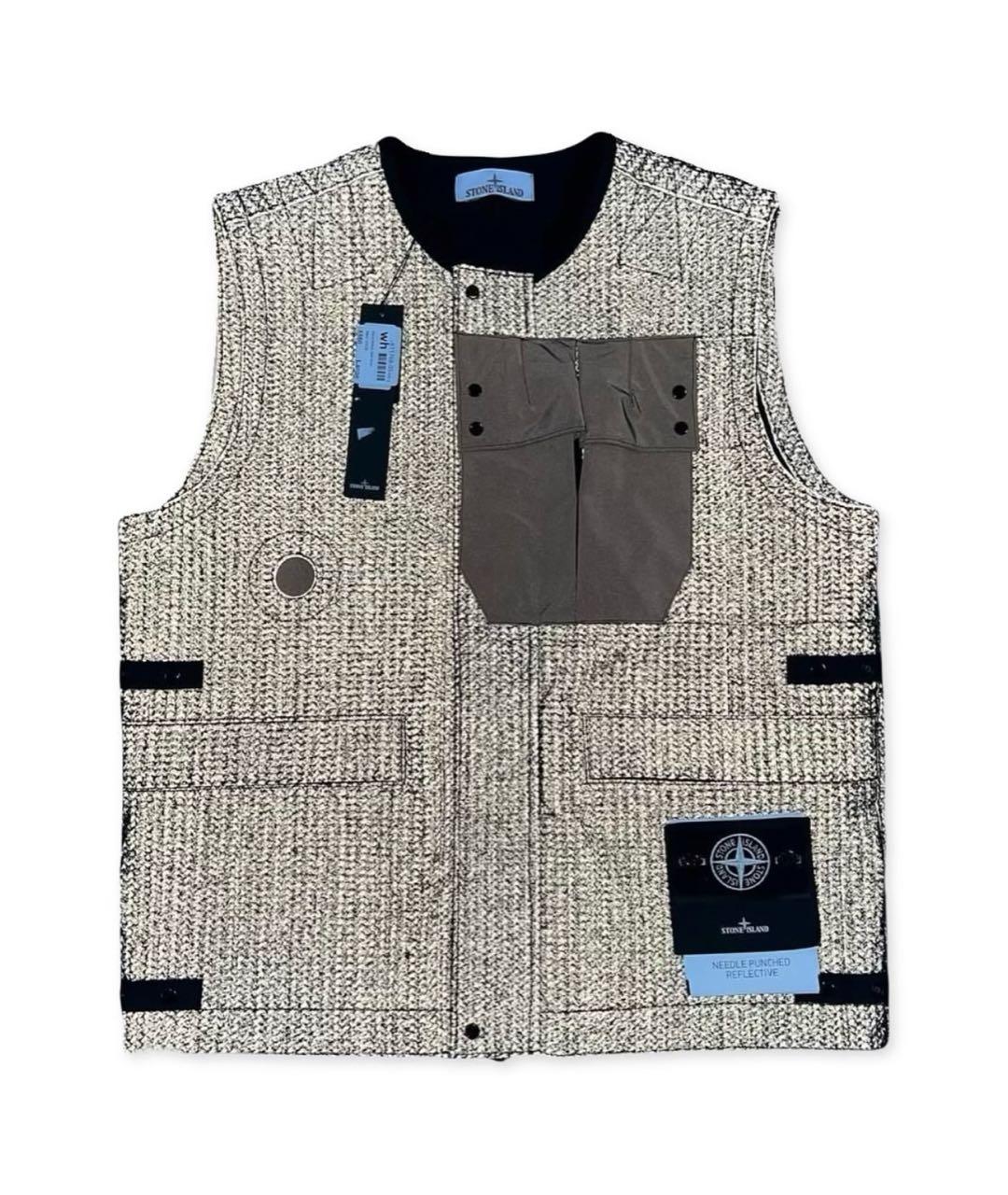 STONE ISLAND Антрацитовый шерстяной жилет, фото 3