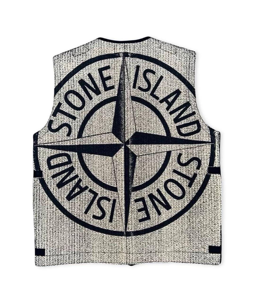STONE ISLAND Антрацитовый шерстяной жилет, фото 4