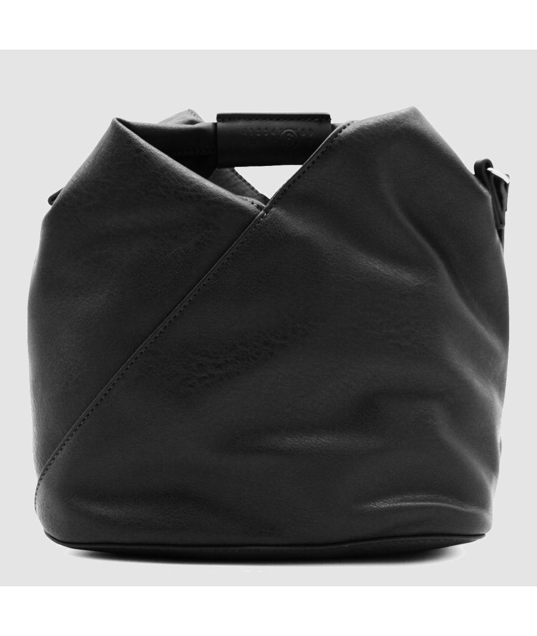 MM6 MAISON MARGIELA Черная кожаная сумка тоут, фото 2