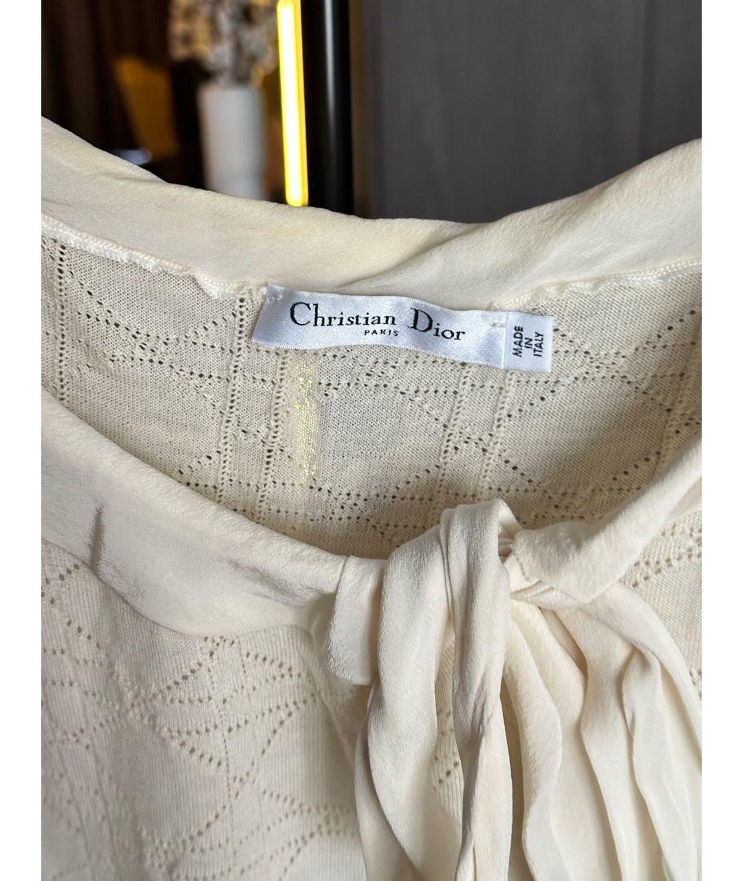 CHRISTIAN DIOR Бежевая шерстяная блузы, фото 6
