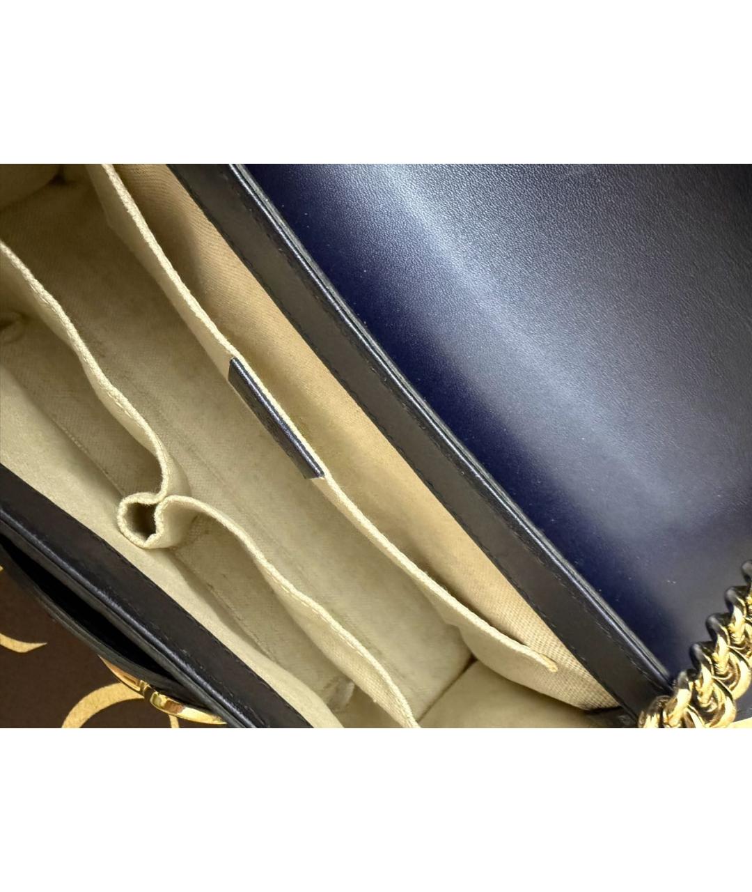 GUCCI Темно-синяя сумка через плечо из лакированной кожи, фото 4