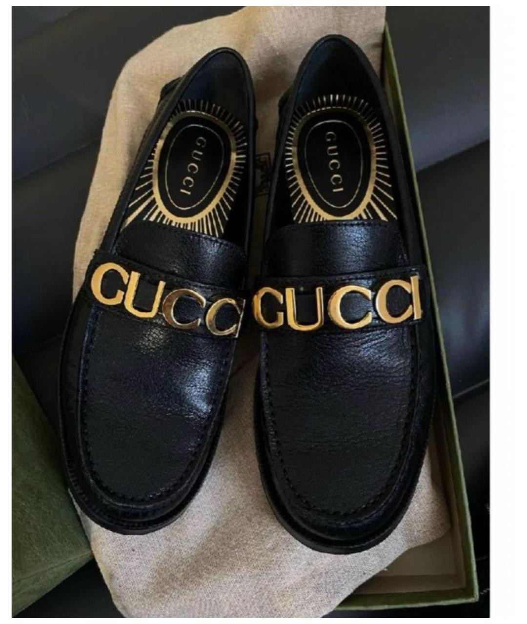 GUCCI Черные кожаные лоферы, фото 2